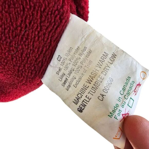 Vintage Cabela’s Men’s Large Blue Nylon Jacket Red Fleece Lining Canada hunting - Picture 8 of 11